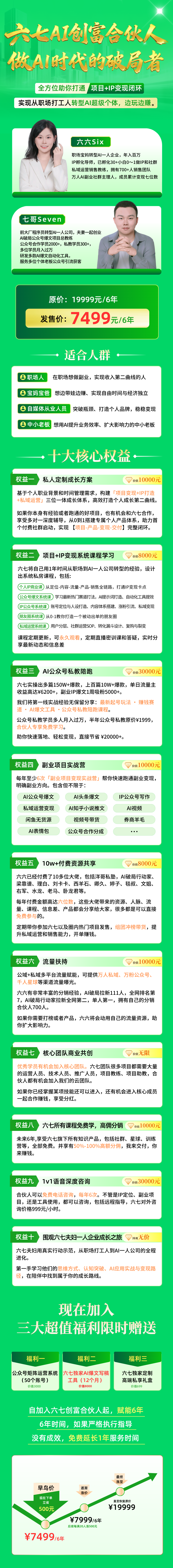 六七共创合伙人权益海报